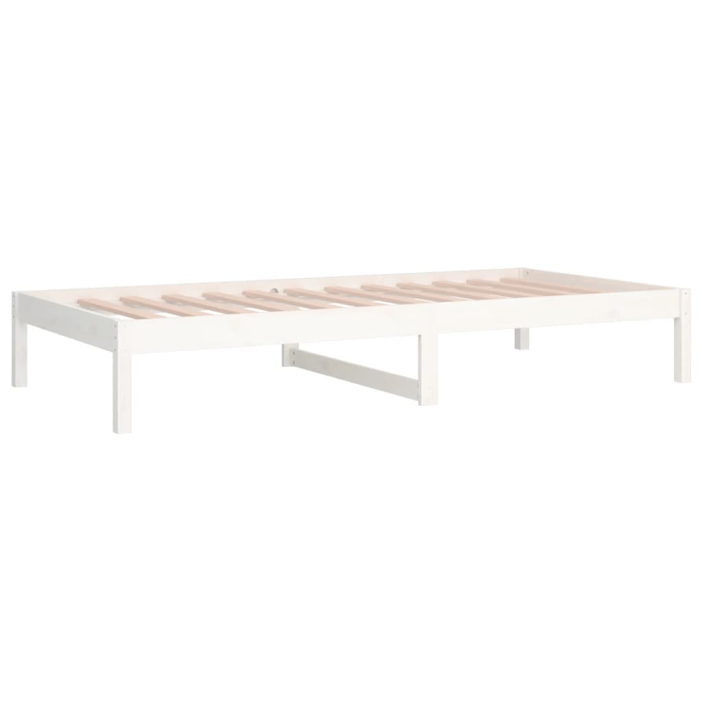 Lit de jour Blanc 90x190 cm Simple Bois de pin massif Lits & cadres de lit vidaXL   