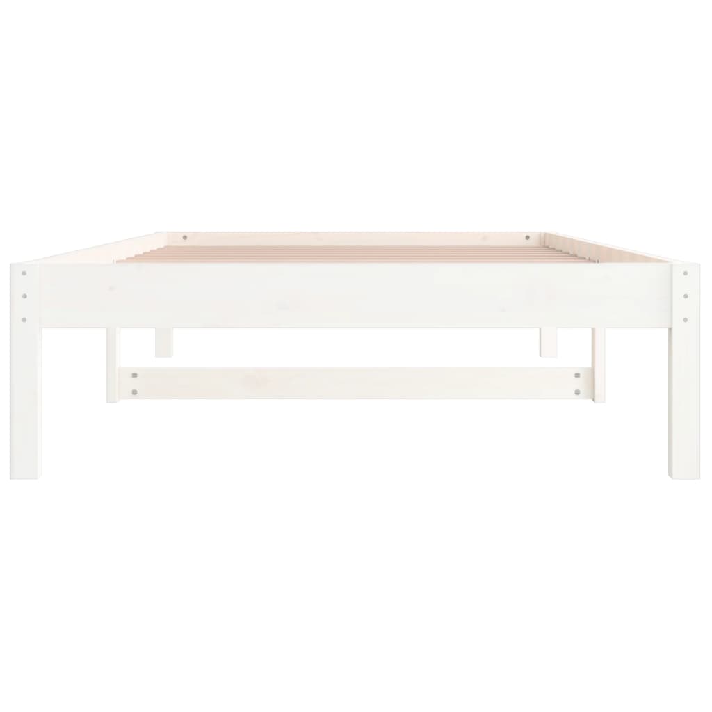 Lit de jour Blanc 90x190 cm Simple Bois de pin massif Lits & cadres de lit vidaXL   