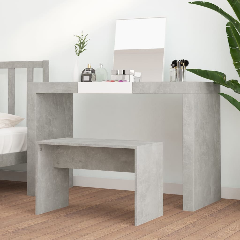 Tabouret de toilette Gris béton 70x35x45 cm Bois d'ingénierie - Xios Store SNC