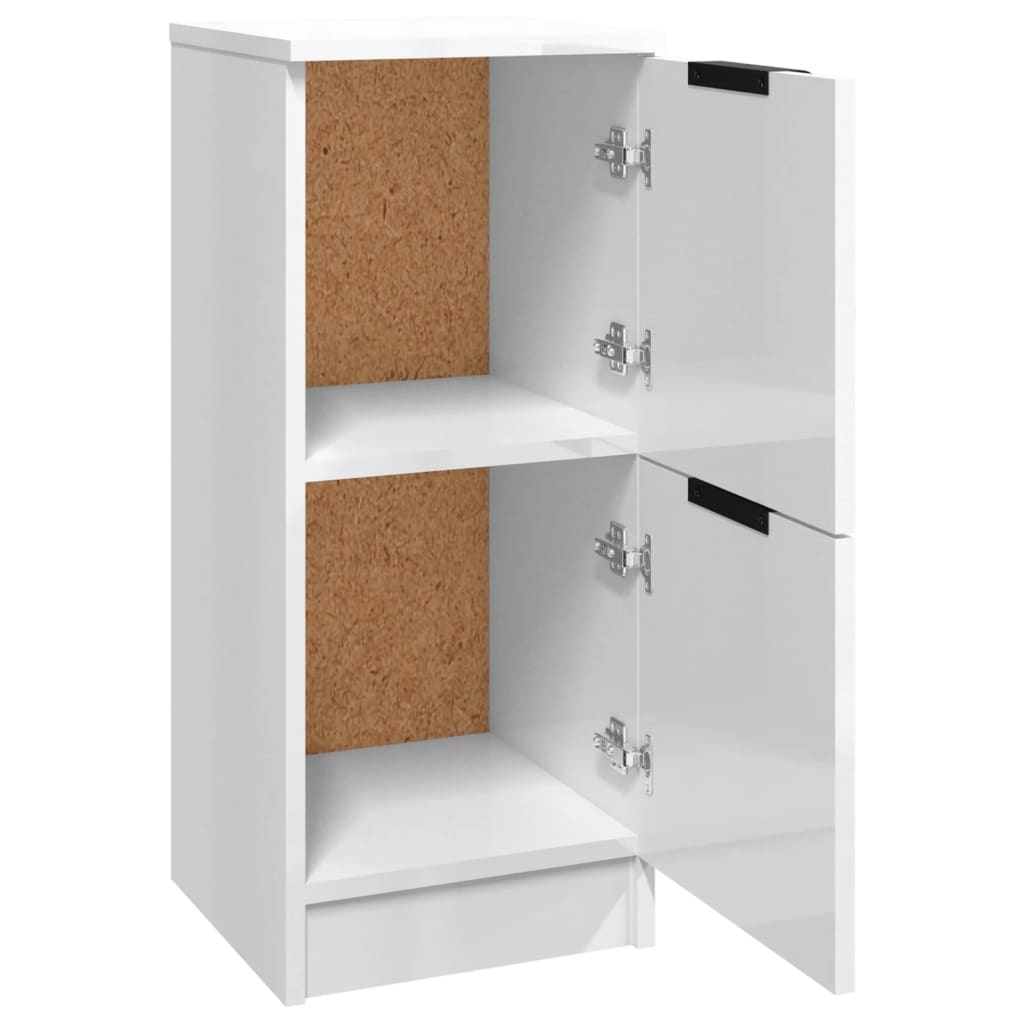 Buffets 2 pcs Blanc brillant 30x30x70 cm Bois d'ingénierie Buffets & bahuts vidaXL