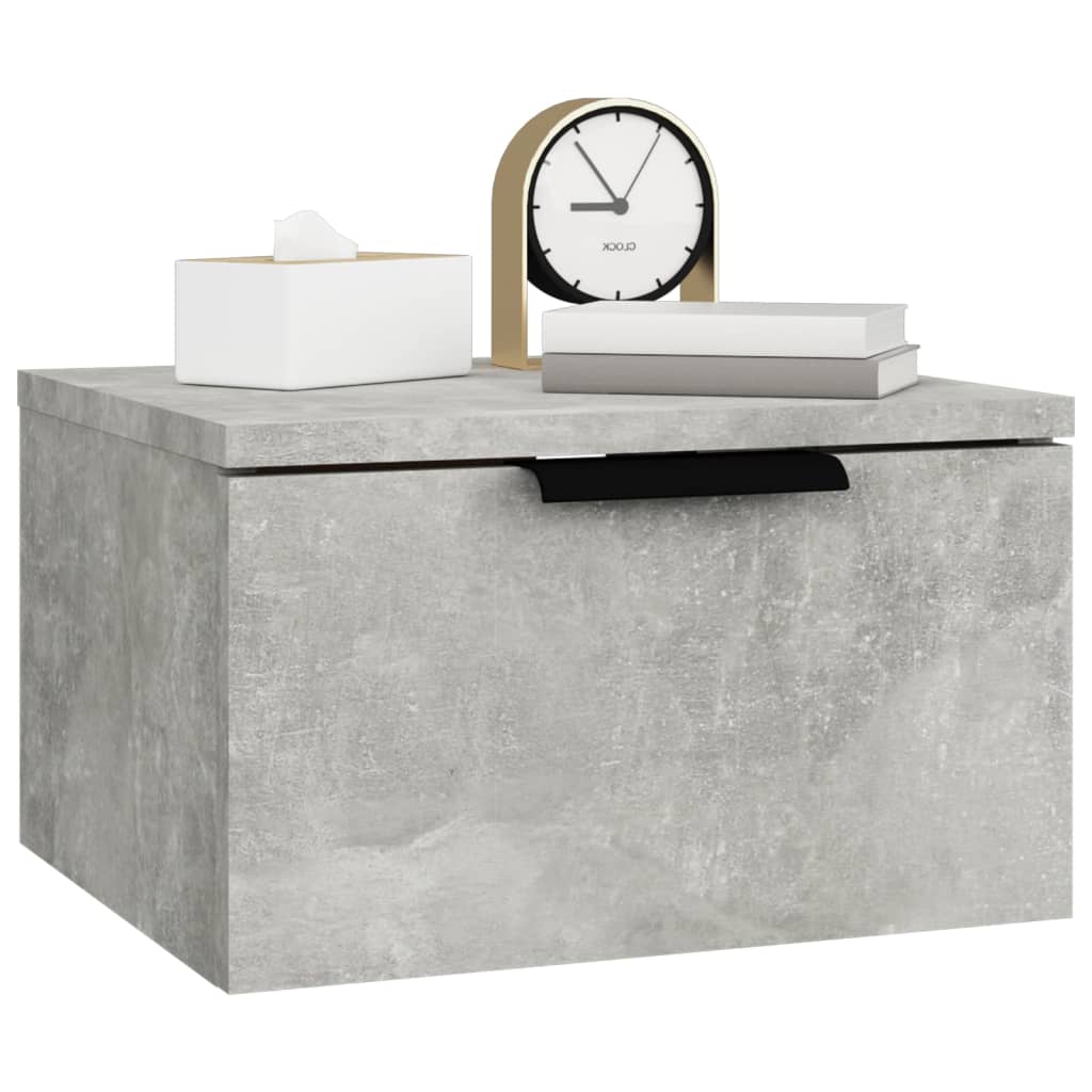 Table de chevet murale Gris béton 34x30x20 cm Tables de chevet vidaXL