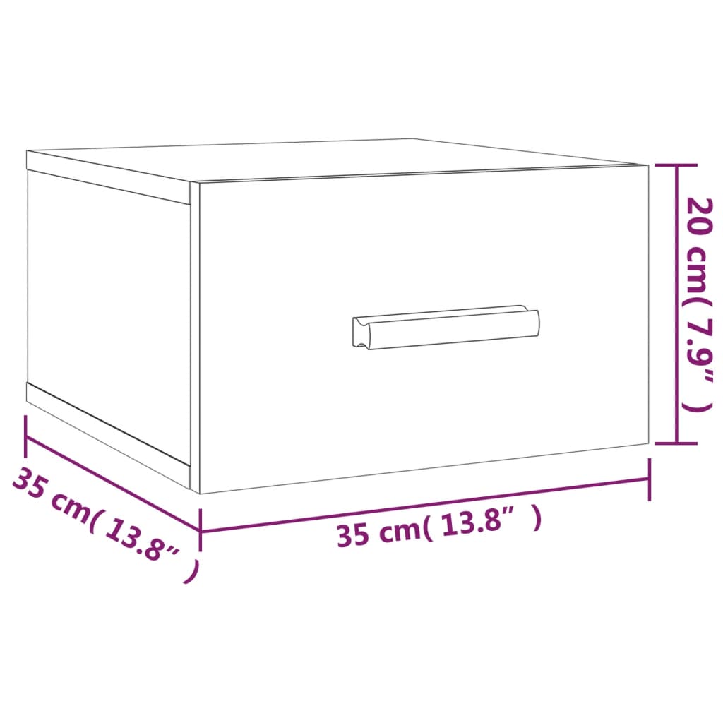 Table de chevet murale chêne sonoma 35x35x20 cm Tables de chevet vidaXL   