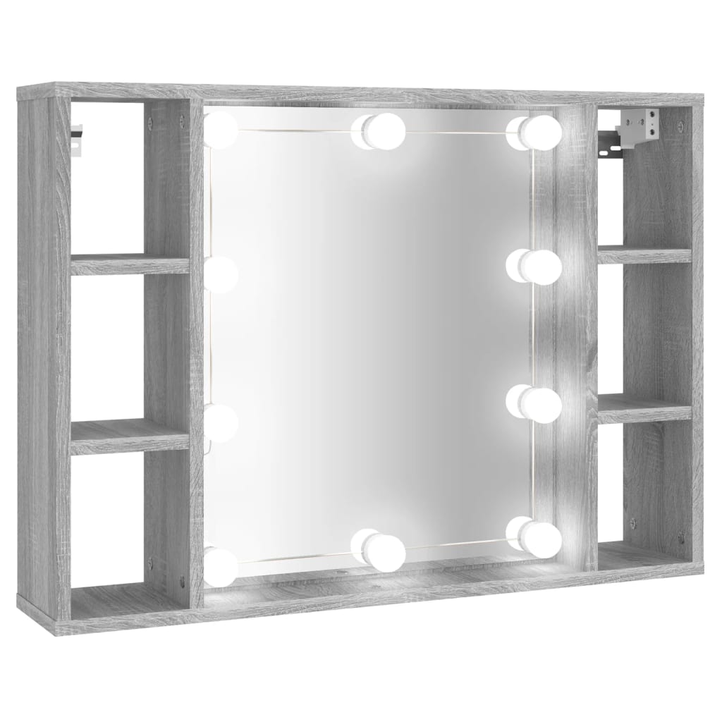 Armoire à miroir avec LED Sonoma gris 76x15x55 cm Armoires & meubles de rangement vidaXL