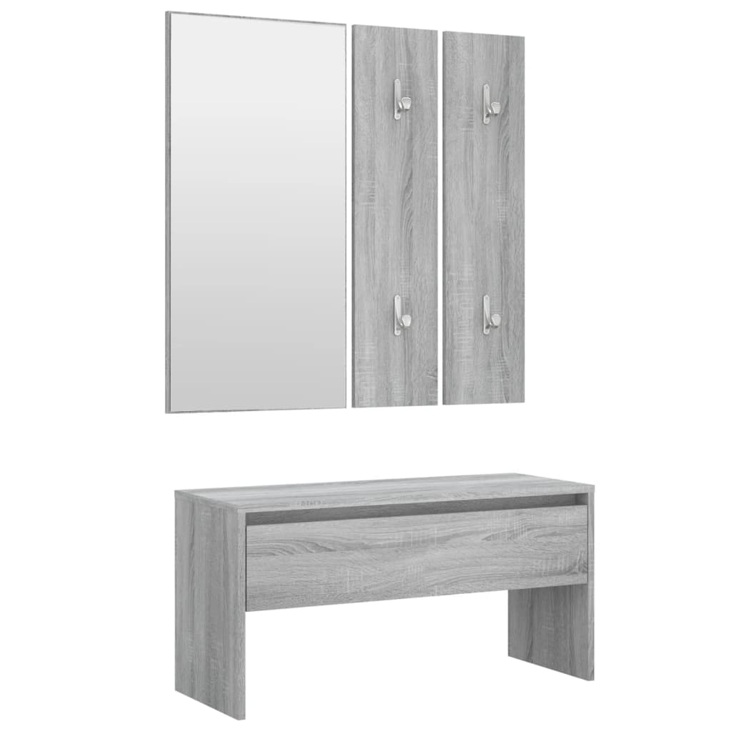 Ensemble de meubles de couloir Sonoma gris Bois d'ingénierie Bancs coffres vidaXL   