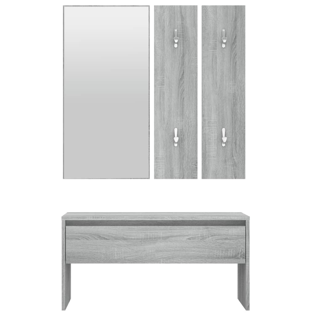 Ensemble de meubles de couloir Sonoma gris Bois d'ingénierie Bancs coffres vidaXL   