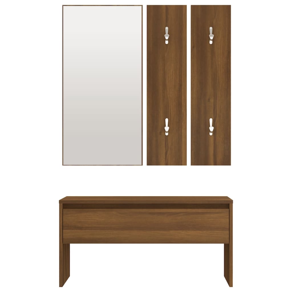 Ensemble de meubles de couloir Chêne marron Bois d'ingénierie Bancs coffres vidaXL   