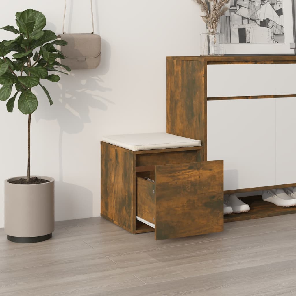 Tiroir boîte Chêne fumé 40,5x40x40 cm Bois d'ingénierie Commodes vidaXL