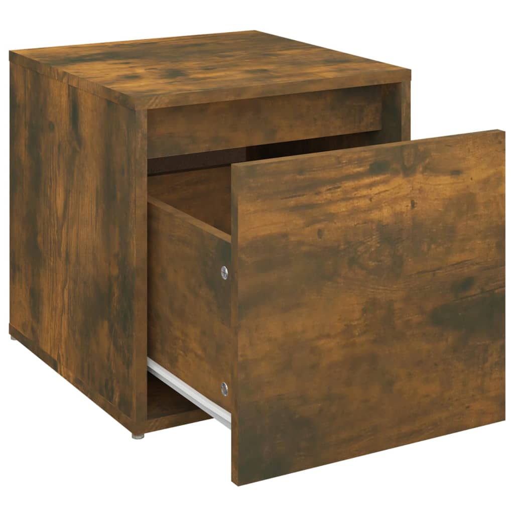 Tiroir boîte Chêne fumé 40,5x40x40 cm Bois d'ingénierie Commodes vidaXL