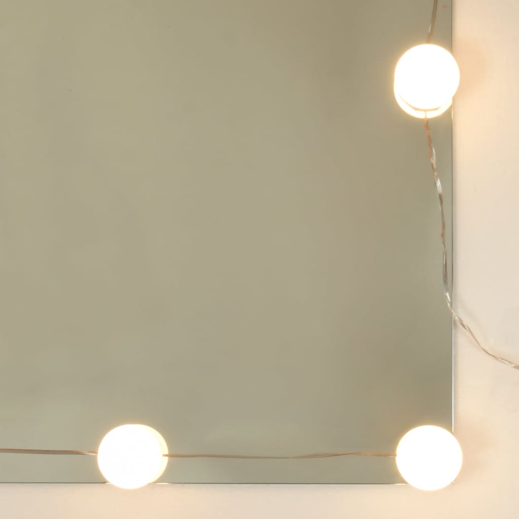 Ensemble de coiffeuse avec LED Blanc Bois d'ingénierie Coiffeuses vidaXL   