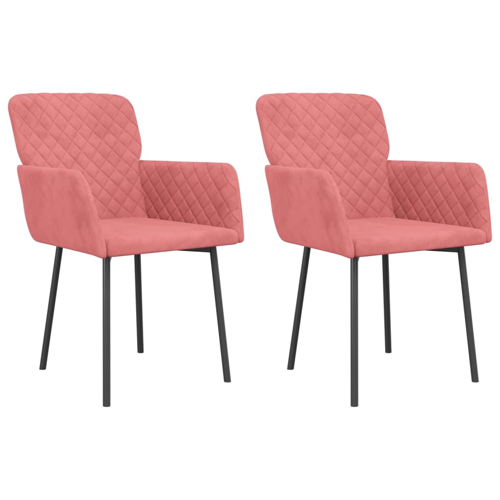 Chaises à manger lot de 2 Rose Velours Chaises de cuisine vidaXL   