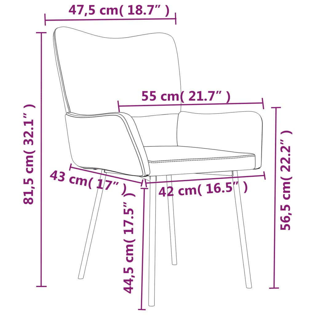 Chaises à manger lot de 2 Noir Velours Chaises de cuisine vidaXL   