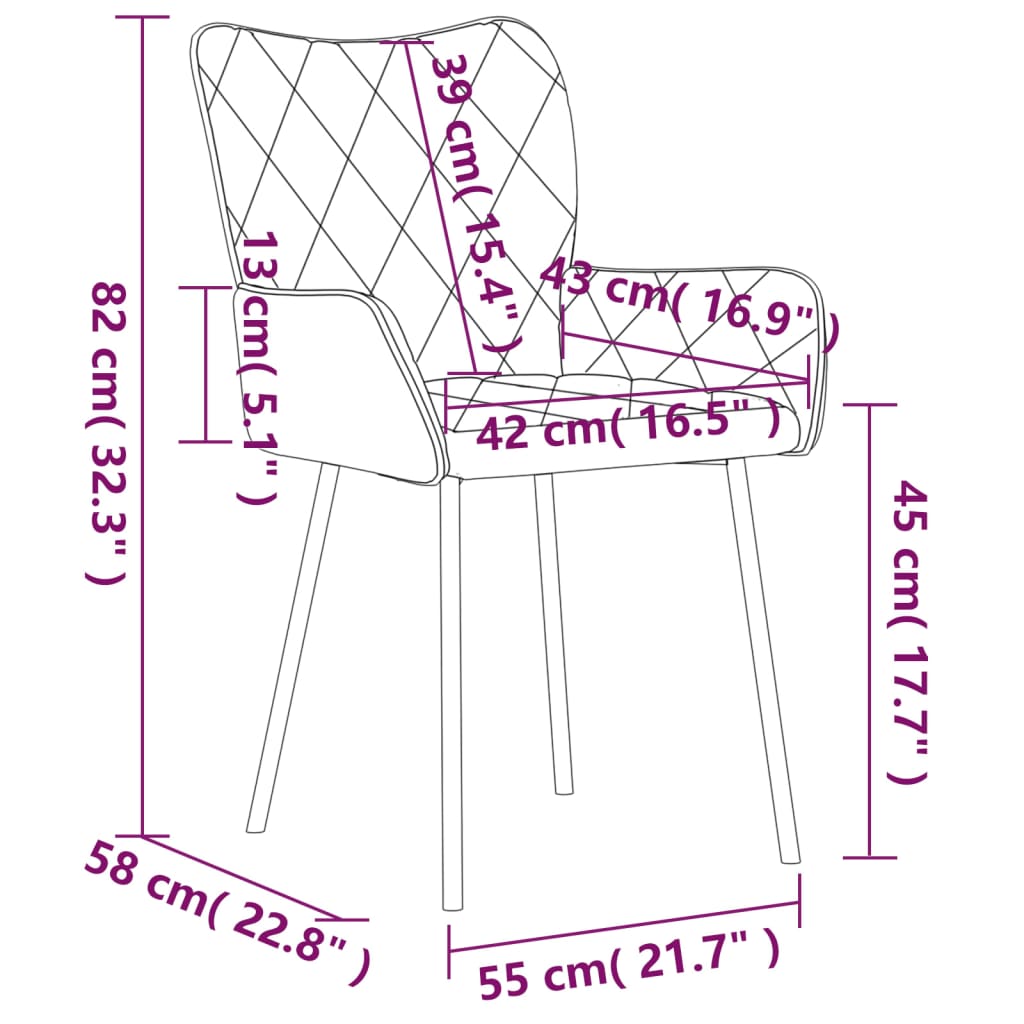 Chaises à manger lot de 2 crème tissu Chaises de cuisine vidaXL   