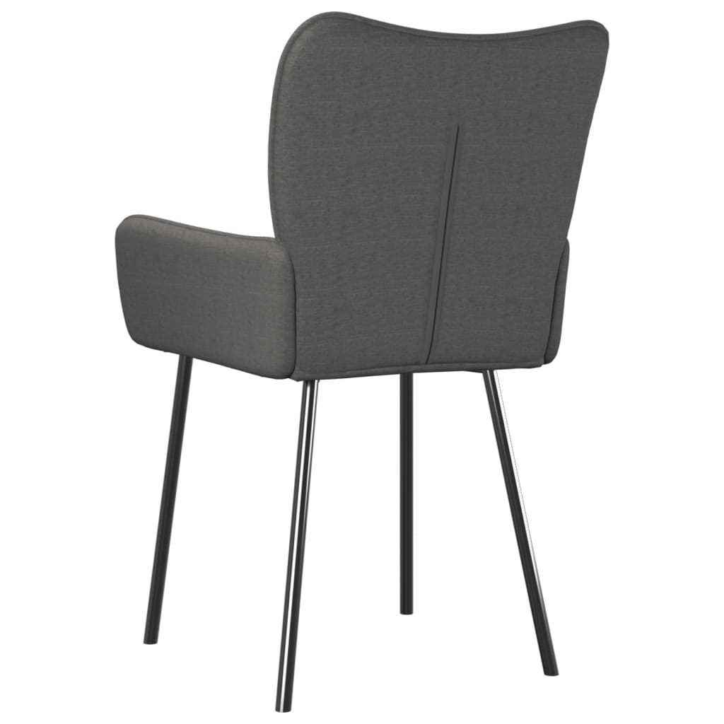 Chaises à manger lot de 2 gris foncé tissu Chaises de cuisine vidaXL   