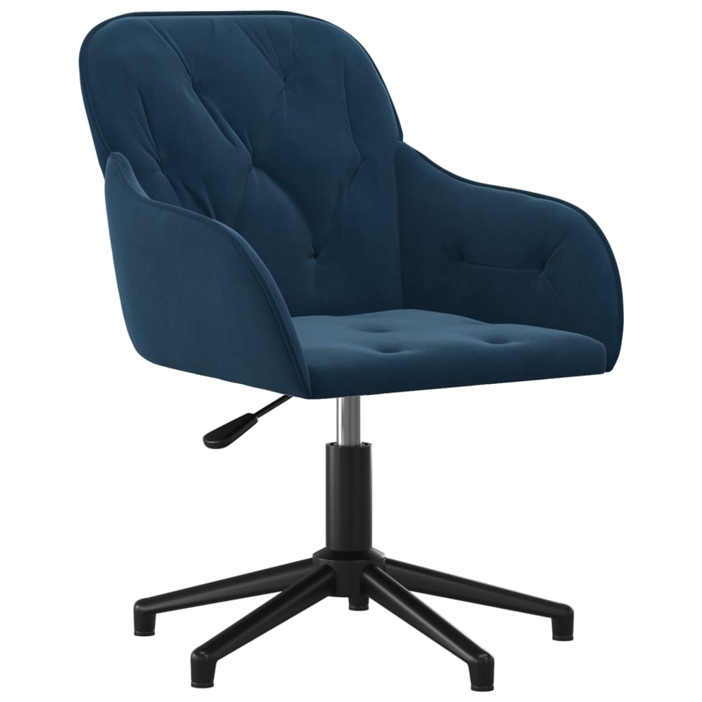 Chaise pivotante de bureau Bleu Velours Chaises de bureau vidaXL   