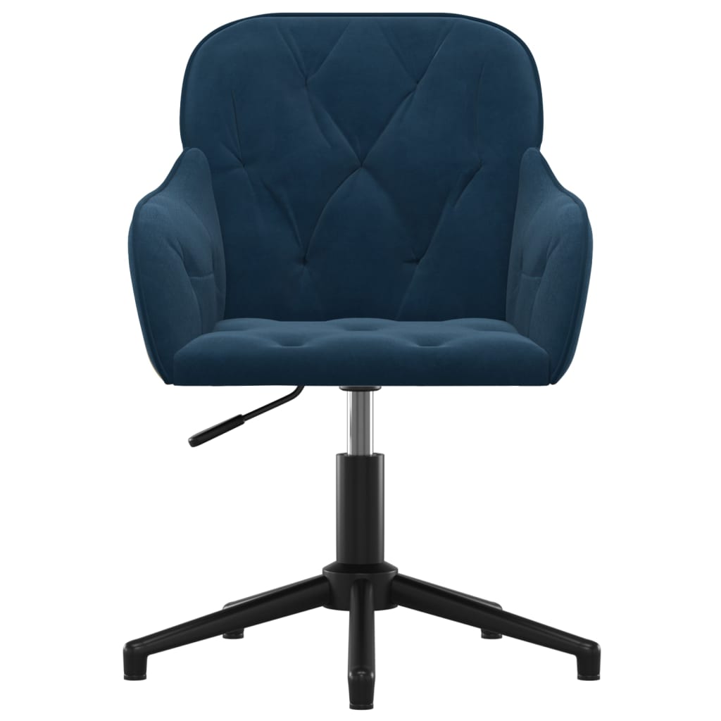 Chaise pivotante de bureau Bleu Velours Chaises de bureau vidaXL   