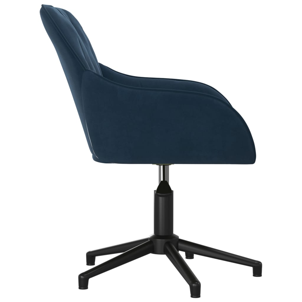 Chaise pivotante de bureau Bleu Velours Chaises de bureau vidaXL   