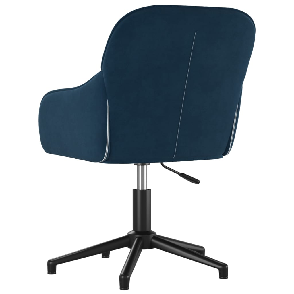 Chaise pivotante de bureau Bleu Velours Chaises de bureau vidaXL   