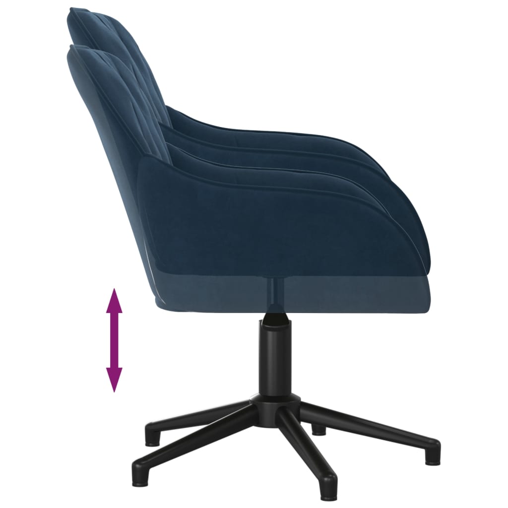 Chaise pivotante de bureau Bleu Velours Chaises de bureau vidaXL   