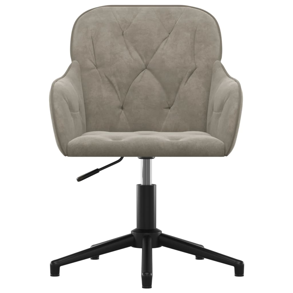 Chaise pivotante de bureau Gris clair Velours Chaises de bureau vidaXL   