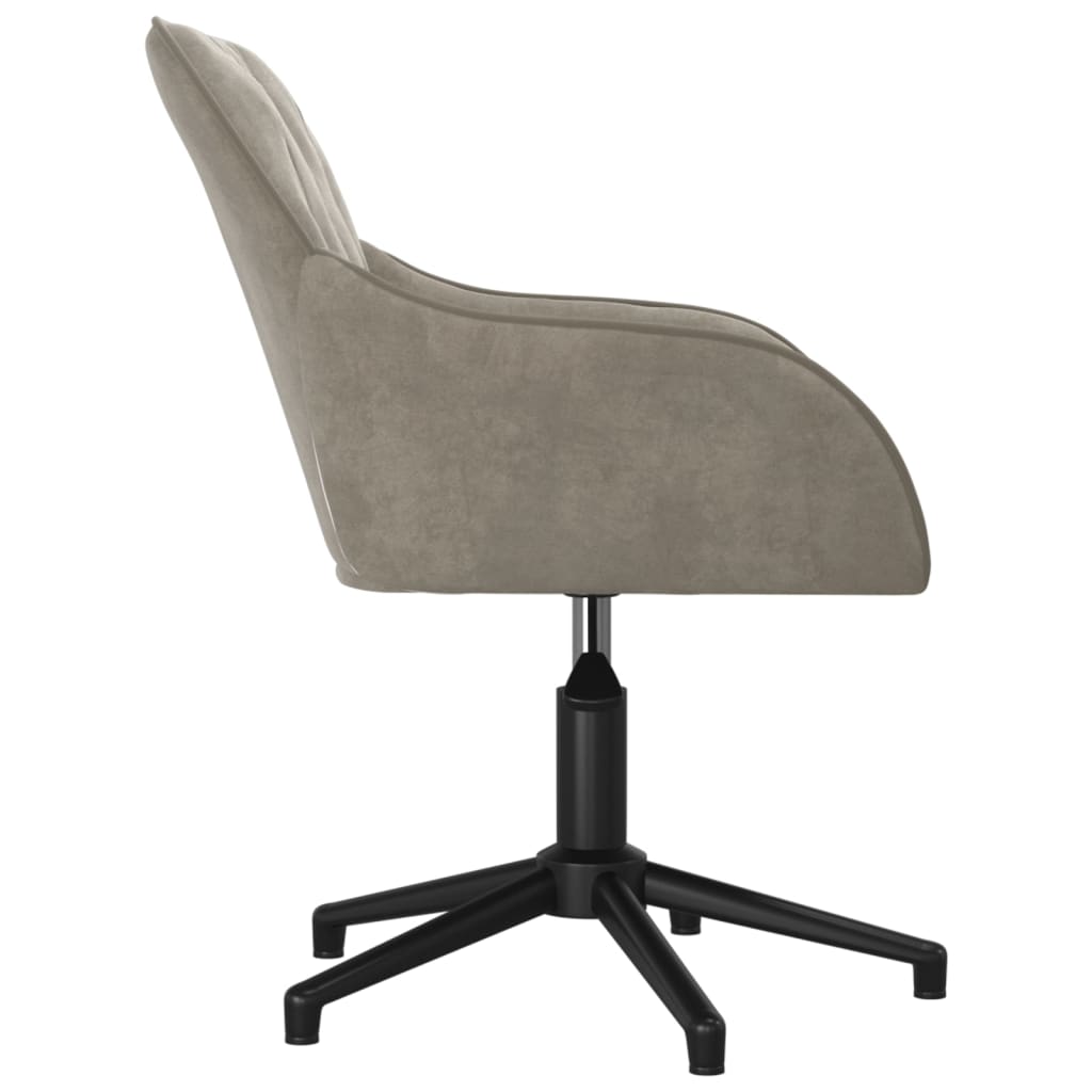 Chaise pivotante de bureau Gris clair Velours Chaises de bureau vidaXL   