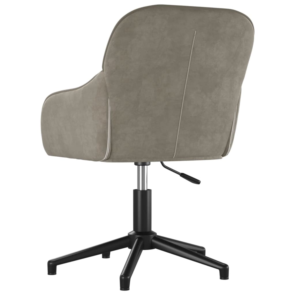 Chaise pivotante de bureau Gris clair Velours Chaises de bureau vidaXL   