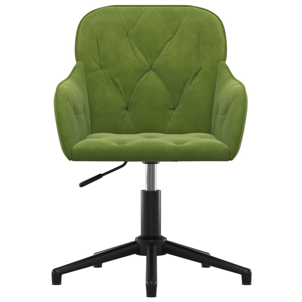 Chaise pivotante de bureau Vert clair Velours Chaises de bureau vidaXL   