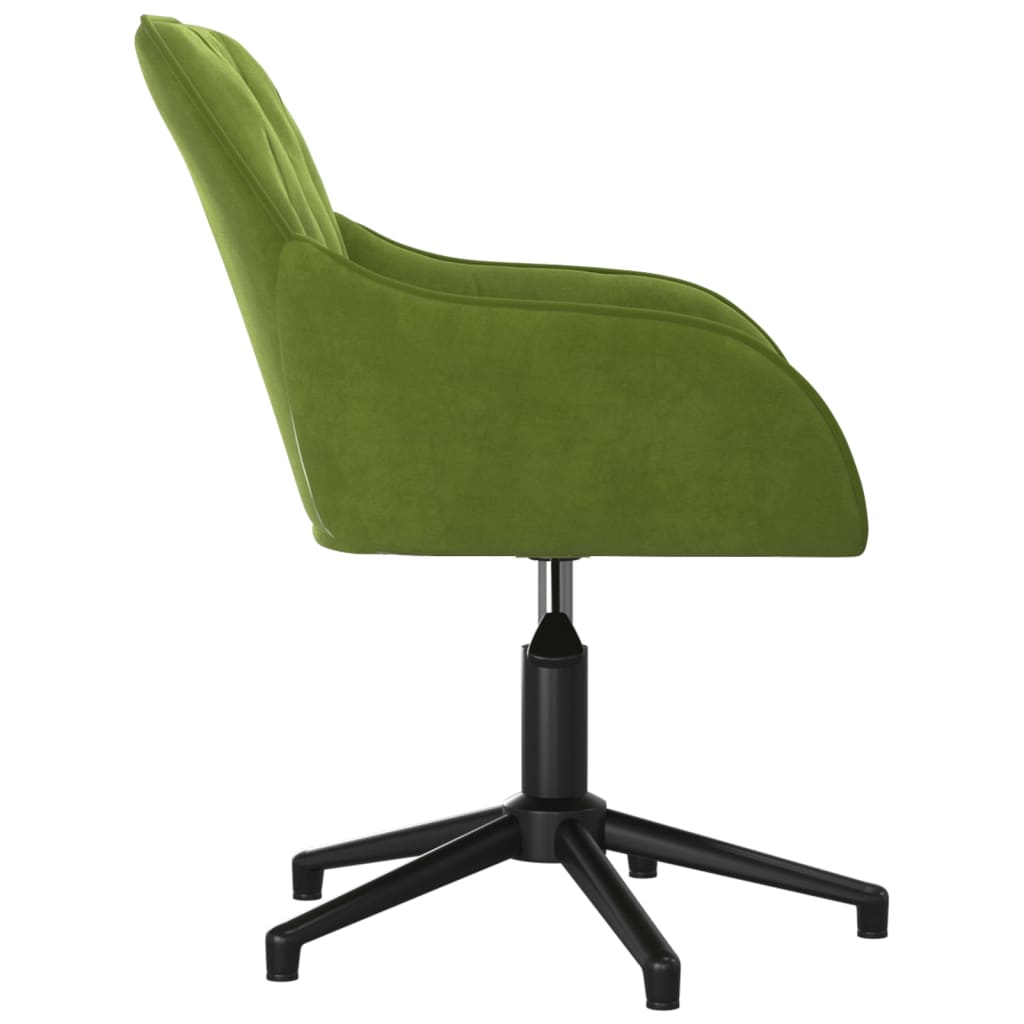 Chaise pivotante de bureau Vert clair Velours Chaises de bureau vidaXL   