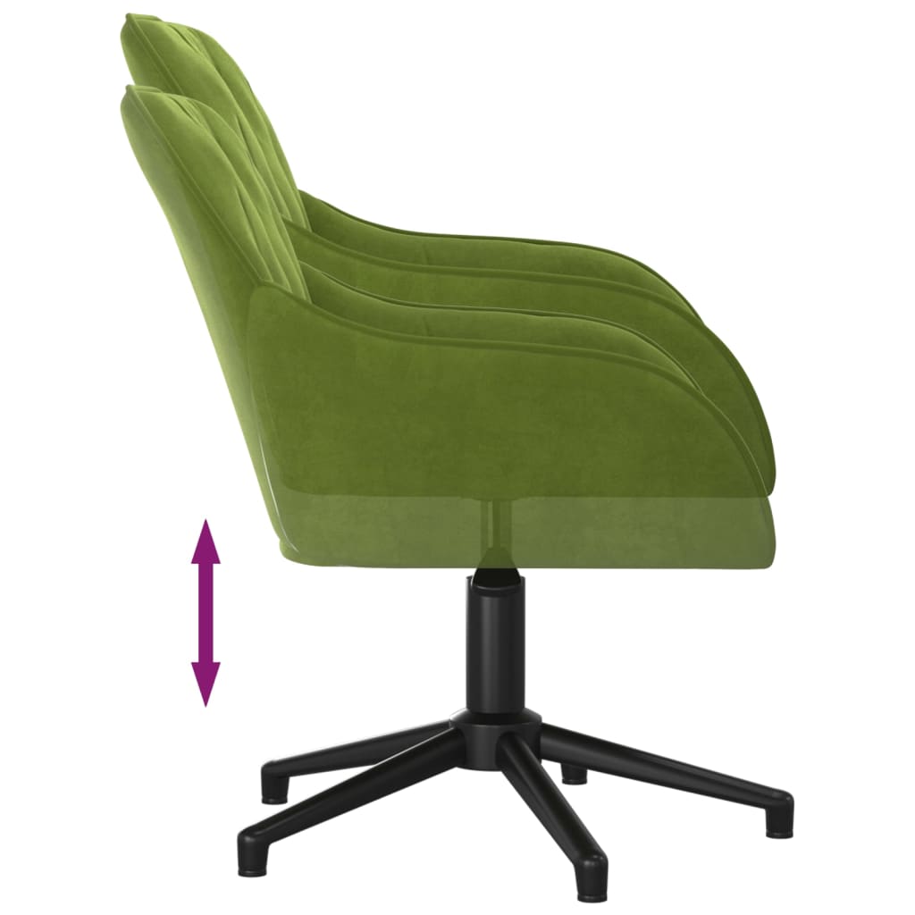 Chaise pivotante de bureau Vert clair Velours Chaises de bureau vidaXL   