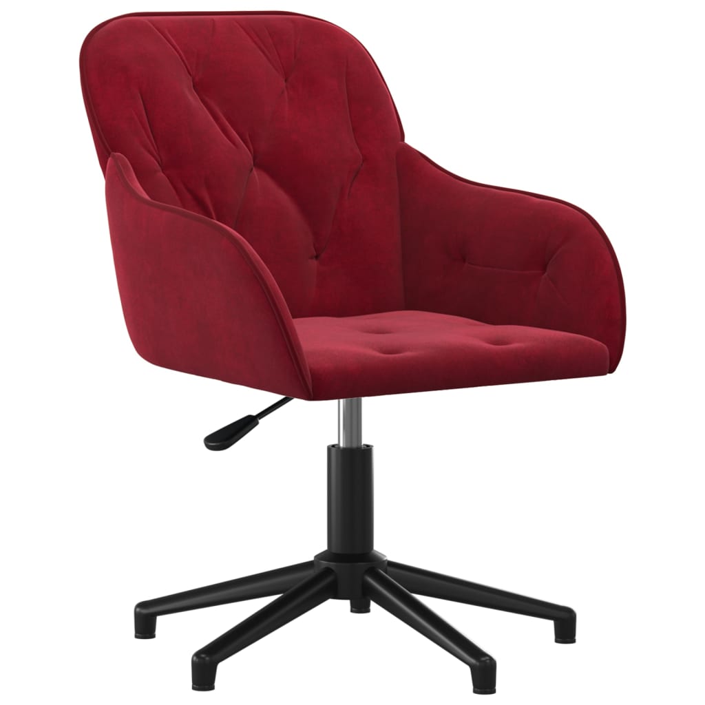 Chaise pivotante de bureau Rouge bordeaux Velours - Xios Store SNC