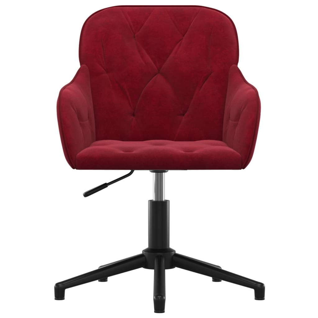 Chaise pivotante de bureau Rouge bordeaux Velours Chaises de bureau vidaXL   