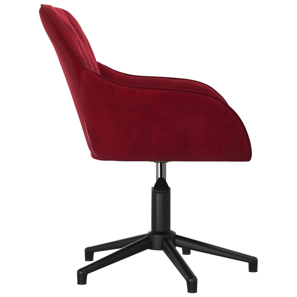 Chaise pivotante de bureau Rouge bordeaux Velours Chaises de bureau vidaXL   