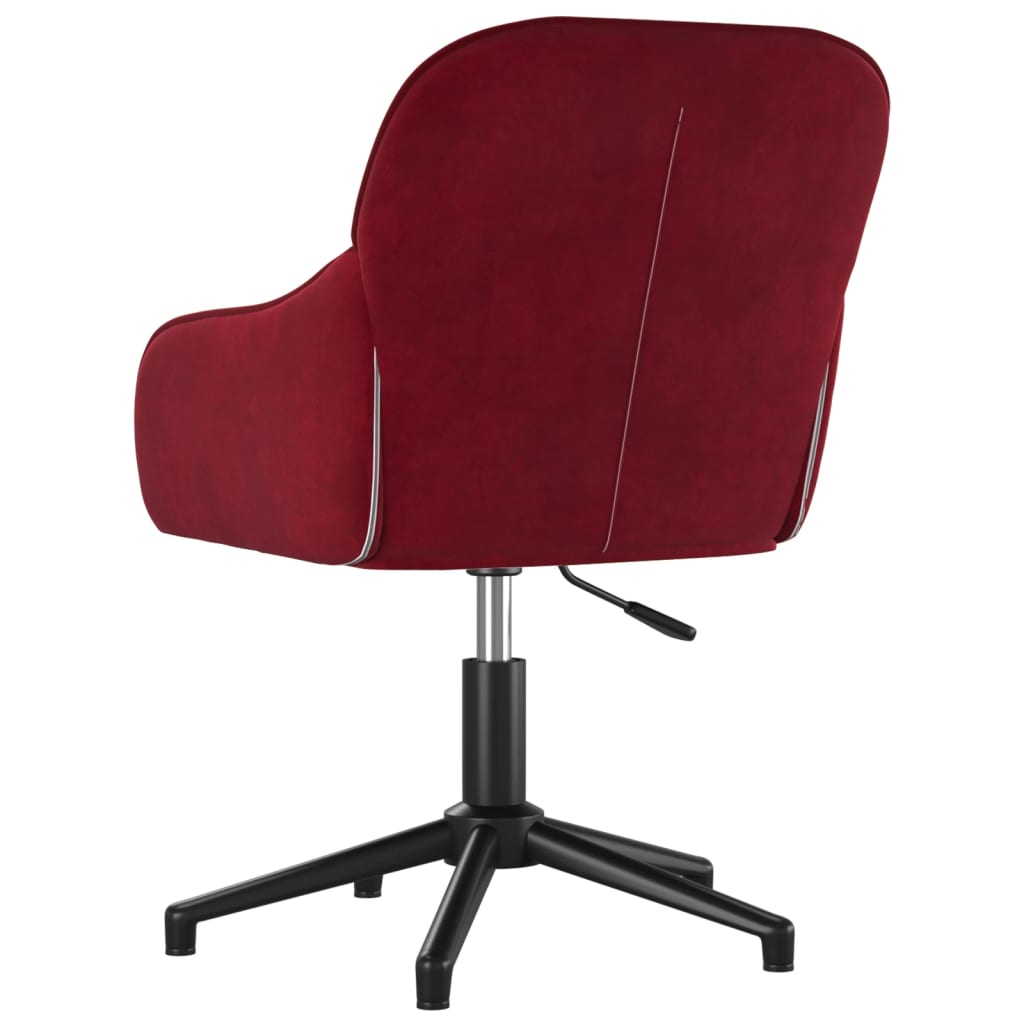 Chaise pivotante de bureau Rouge bordeaux Velours Chaises de bureau vidaXL   