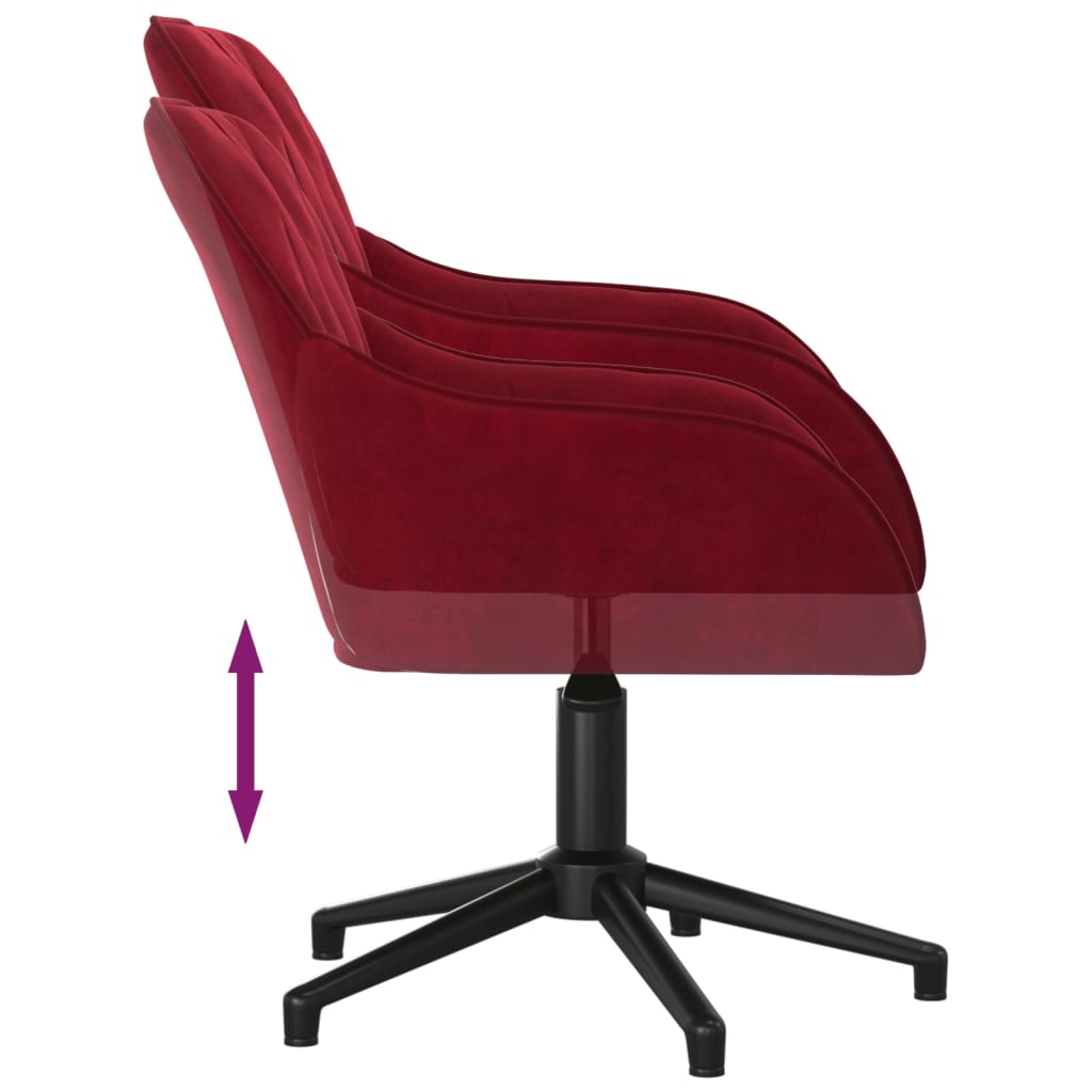 Chaise pivotante de bureau Rouge bordeaux Velours Chaises de bureau vidaXL   