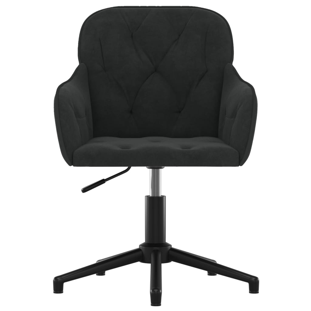 Chaise pivotante de bureau Noir Velours Chaises de bureau vidaXL   