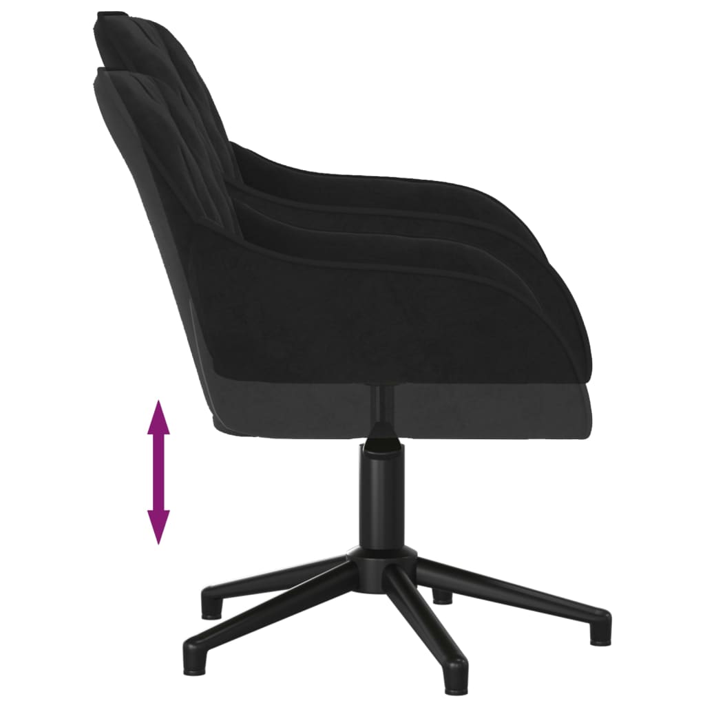 Chaise pivotante de bureau Noir Velours Chaises de bureau vidaXL   