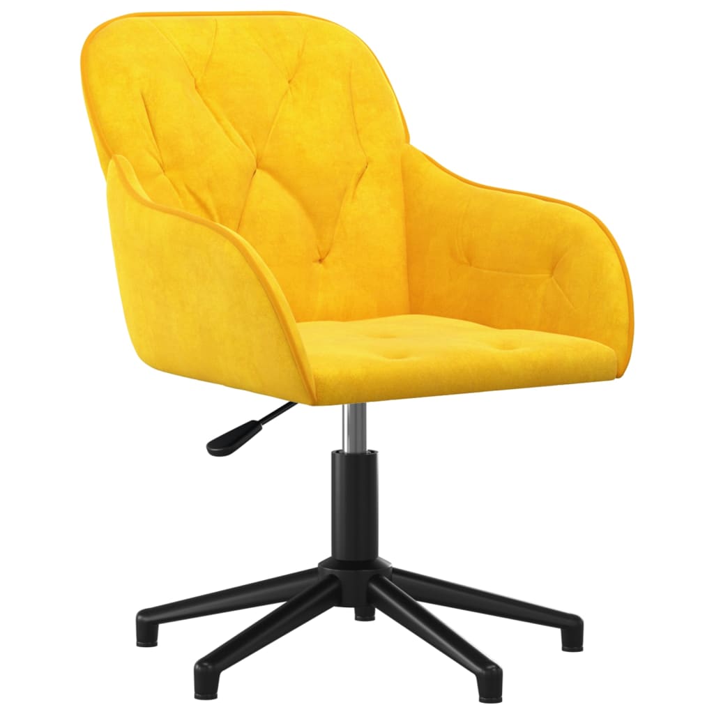 Chaise pivotante de bureau Jaune Velours Chaises de bureau vidaXL   