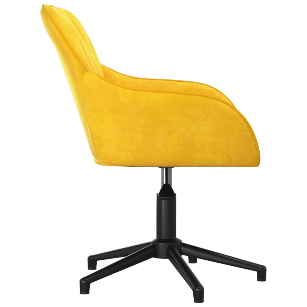 Chaise pivotante de bureau Jaune Velours Chaises de bureau vidaXL   