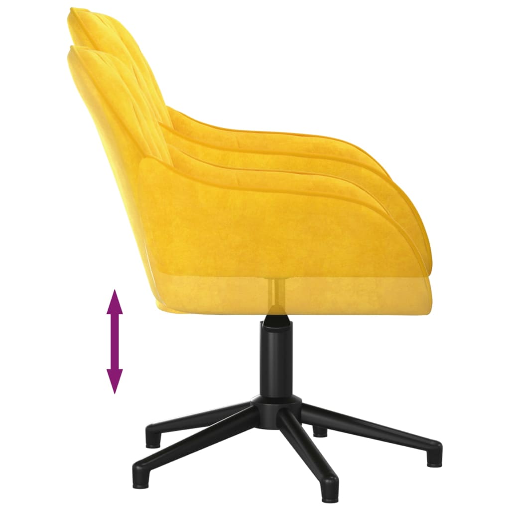 Chaise pivotante de bureau Jaune Velours Chaises de bureau vidaXL   