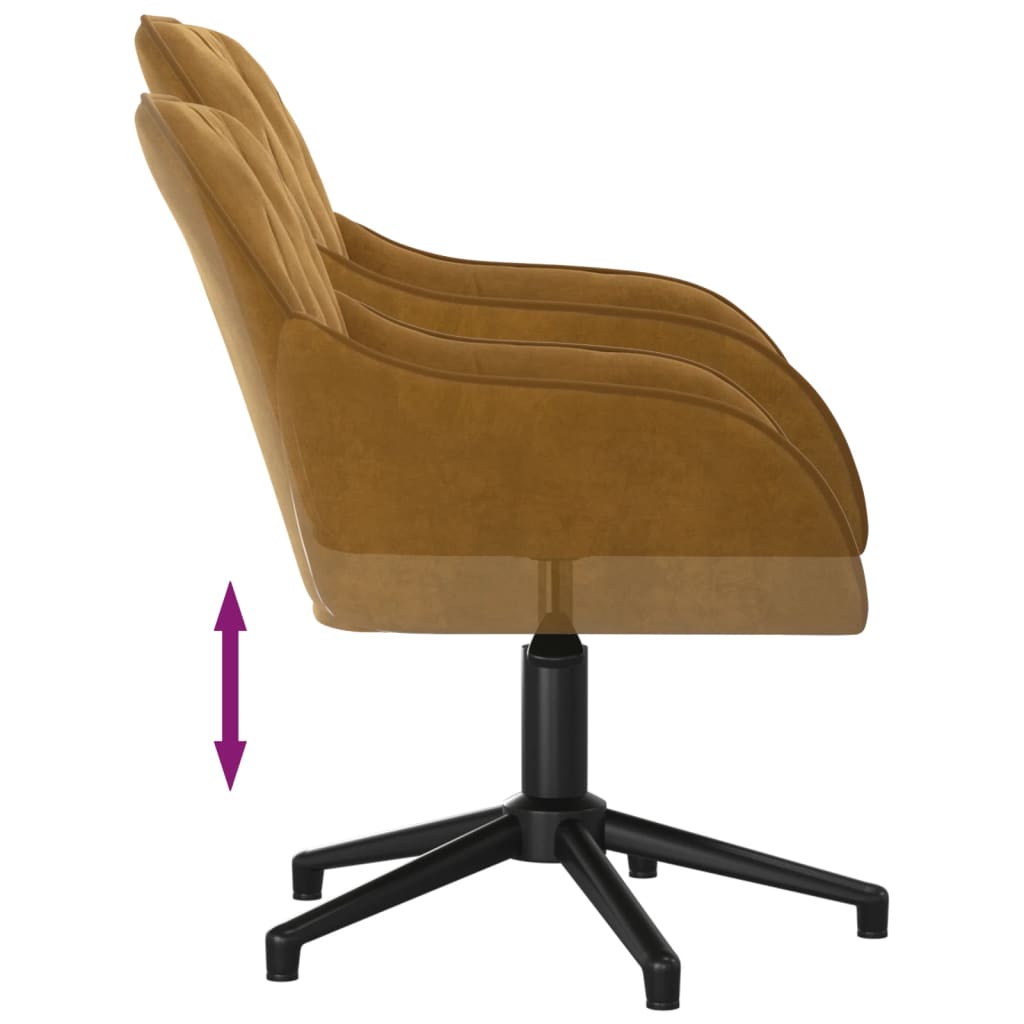 Chaise pivotante de bureau Marron Velours Chaises de bureau vidaXL   