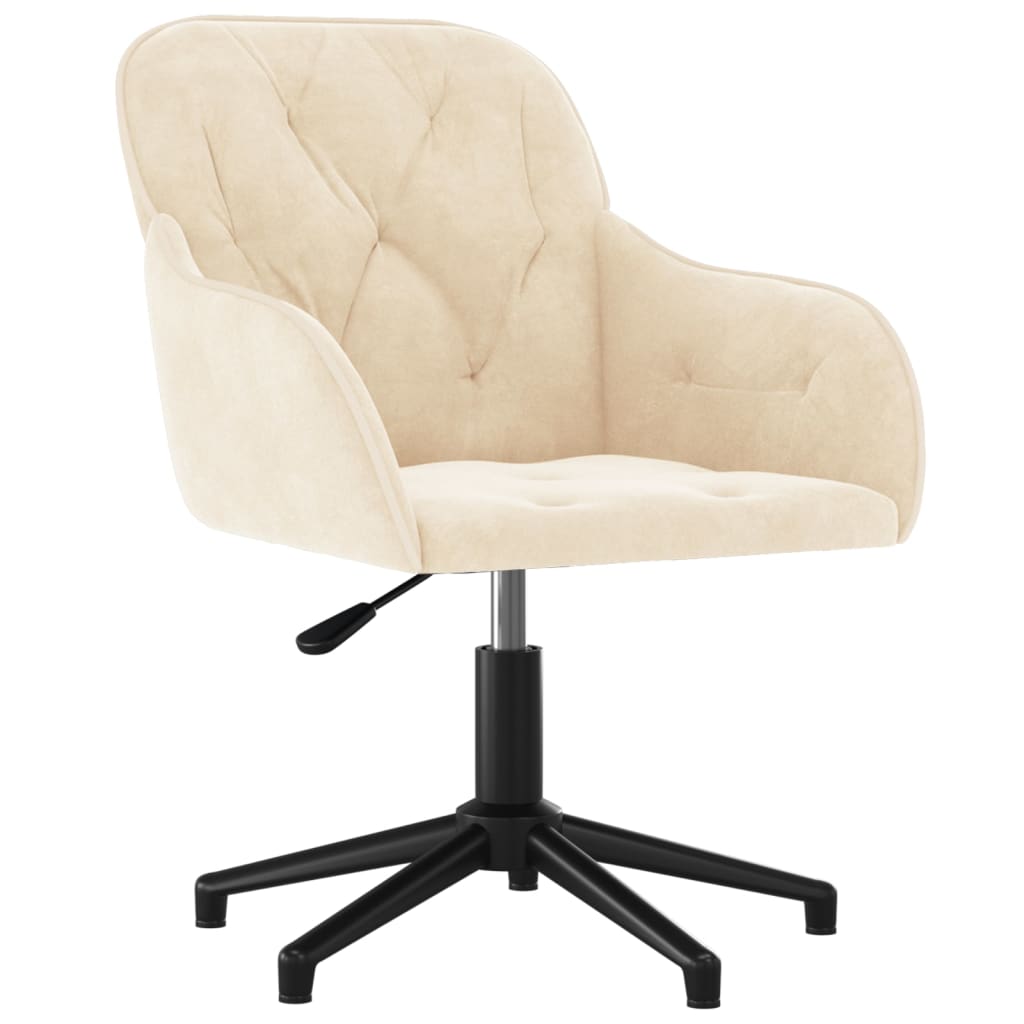 Chaise pivotante de bureau Crème Velours - Xios Store SNC