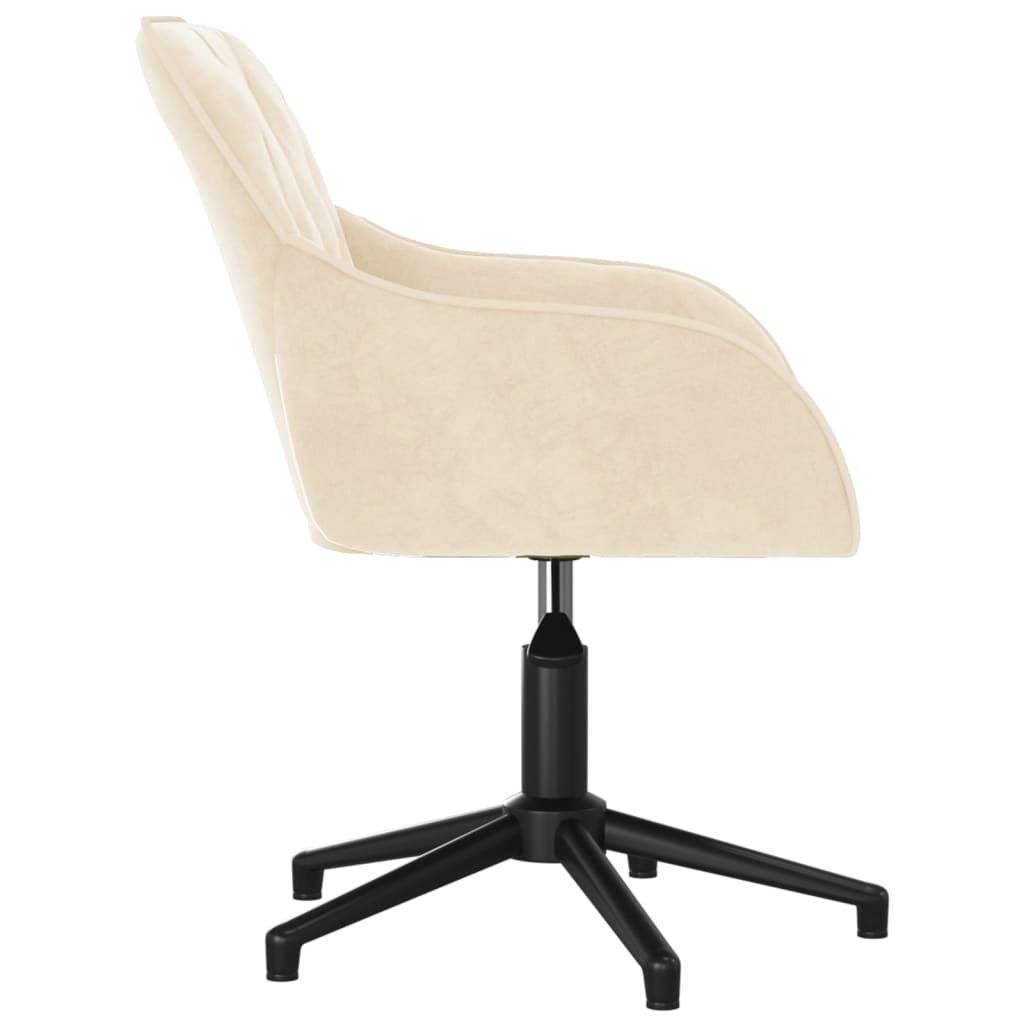 Chaise pivotante de bureau Crème Velours Chaises de bureau vidaXL   