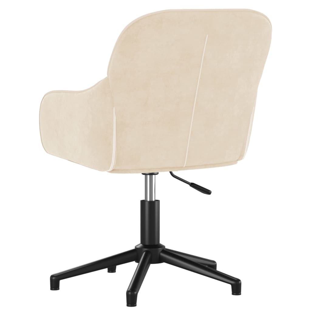 Chaise pivotante de bureau Crème Velours Chaises de bureau vidaXL   