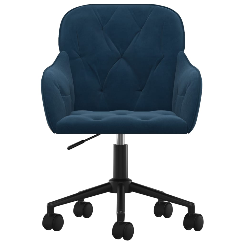 Chaise pivotante de bureau Bleu Velours Chaises de bureau vidaXL   