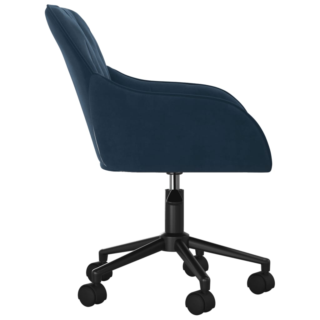 Chaise pivotante de bureau Bleu Velours Chaises de bureau vidaXL   