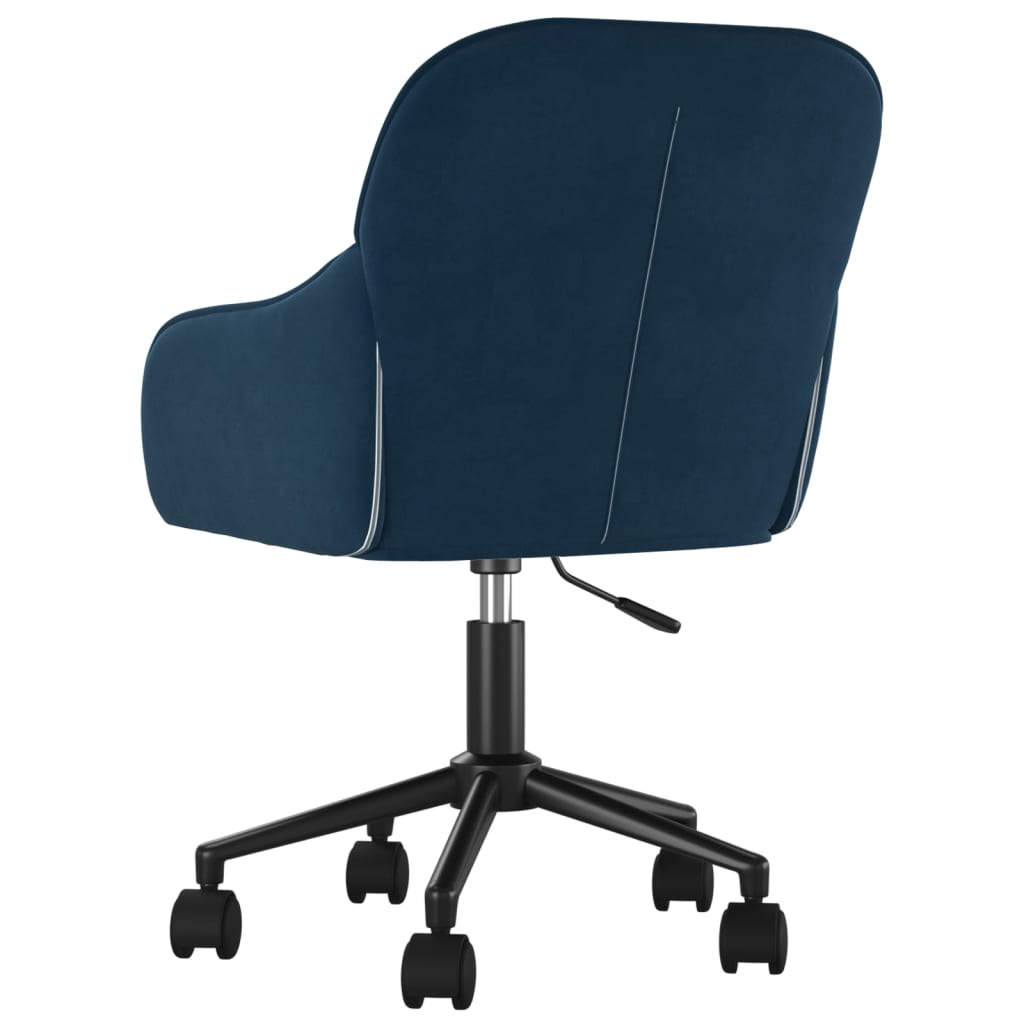 Chaise pivotante de bureau Bleu Velours Chaises de bureau vidaXL   