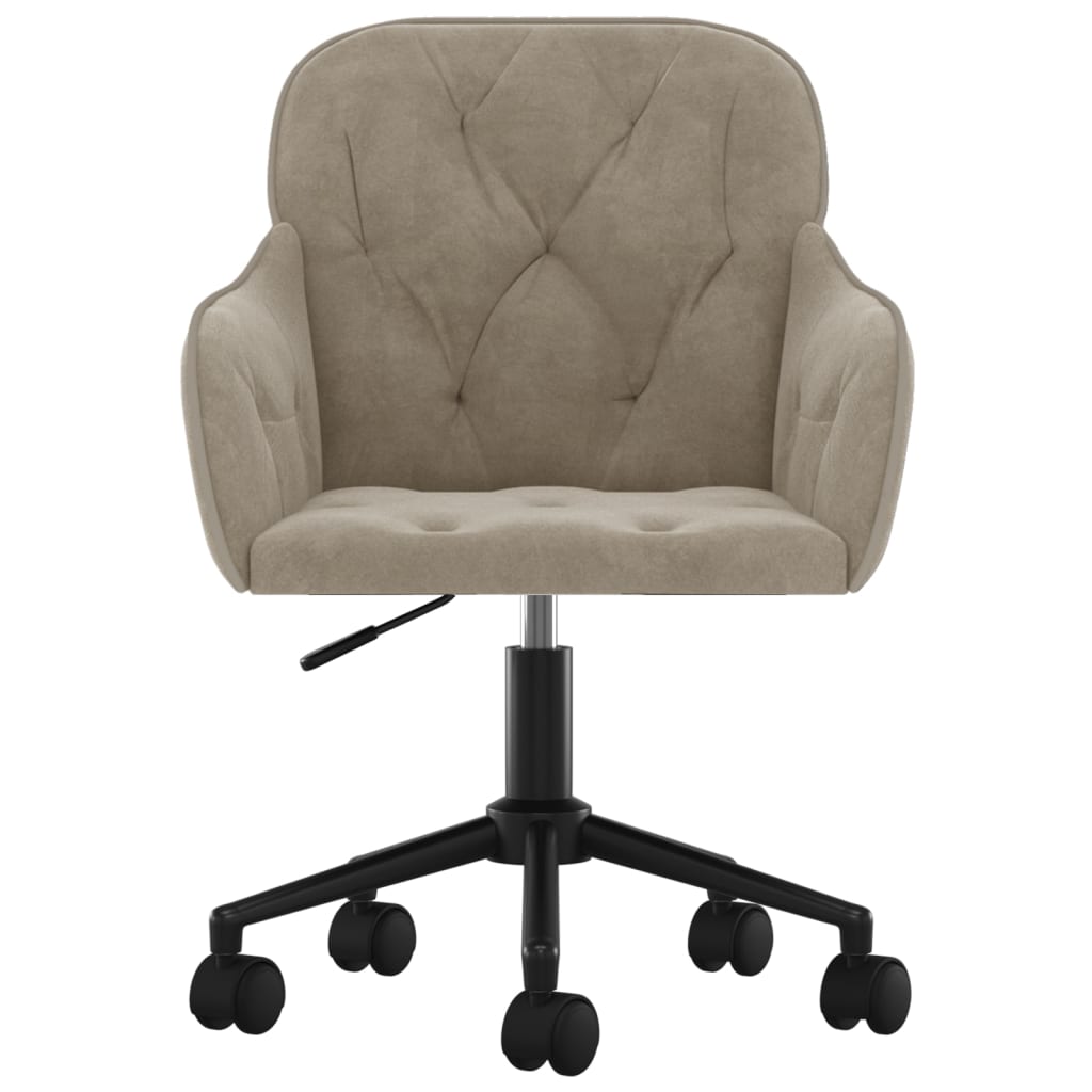 Chaise pivotante de bureau Gris clair Velours Chaises de bureau vidaXL   