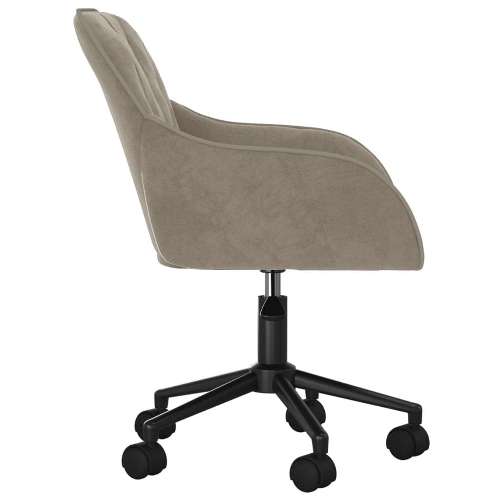 Chaise pivotante de bureau Gris clair Velours Chaises de bureau vidaXL   