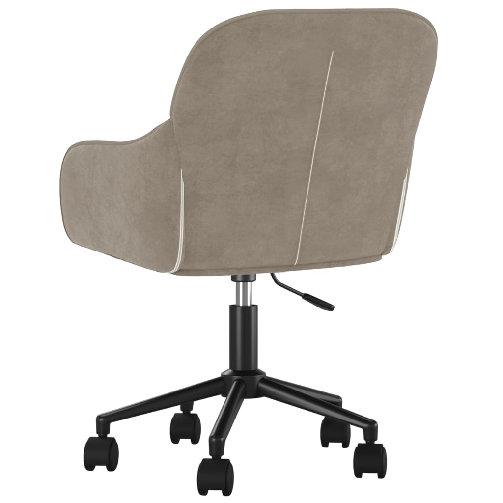 Chaise pivotante de bureau Gris clair Velours Chaises de bureau vidaXL   