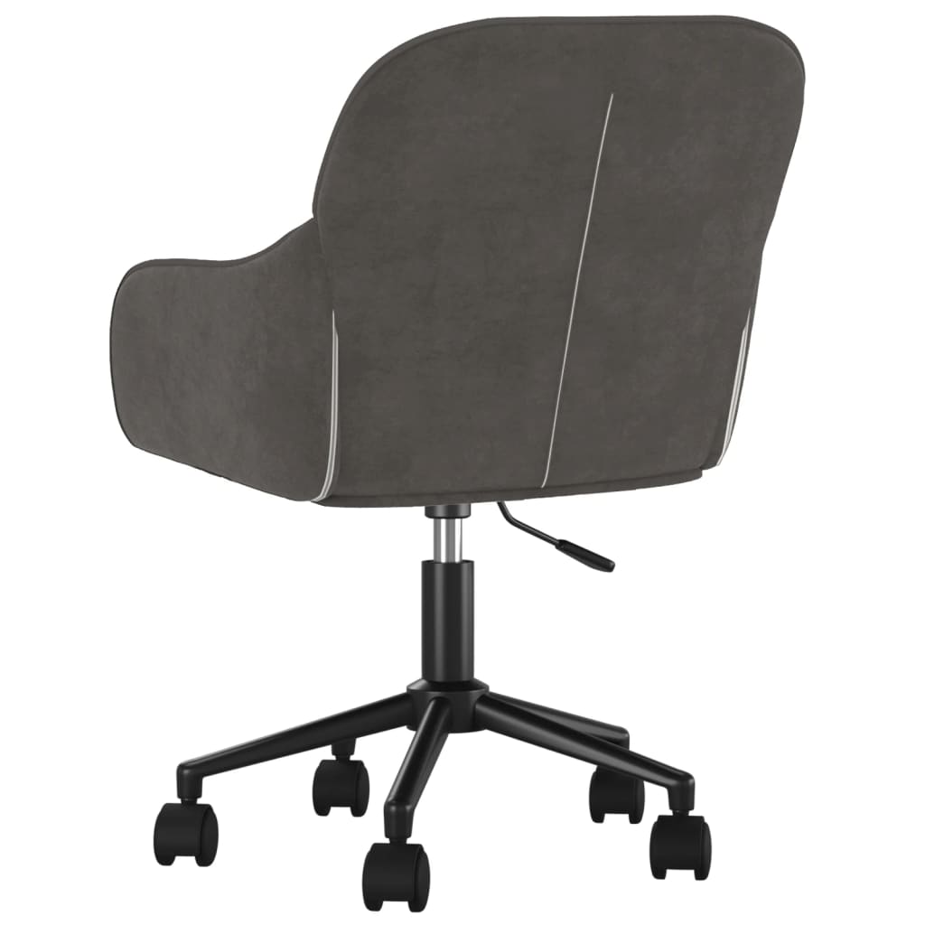 Chaise pivotante de bureau Gris foncé Velours Chaises de bureau vidaXL   