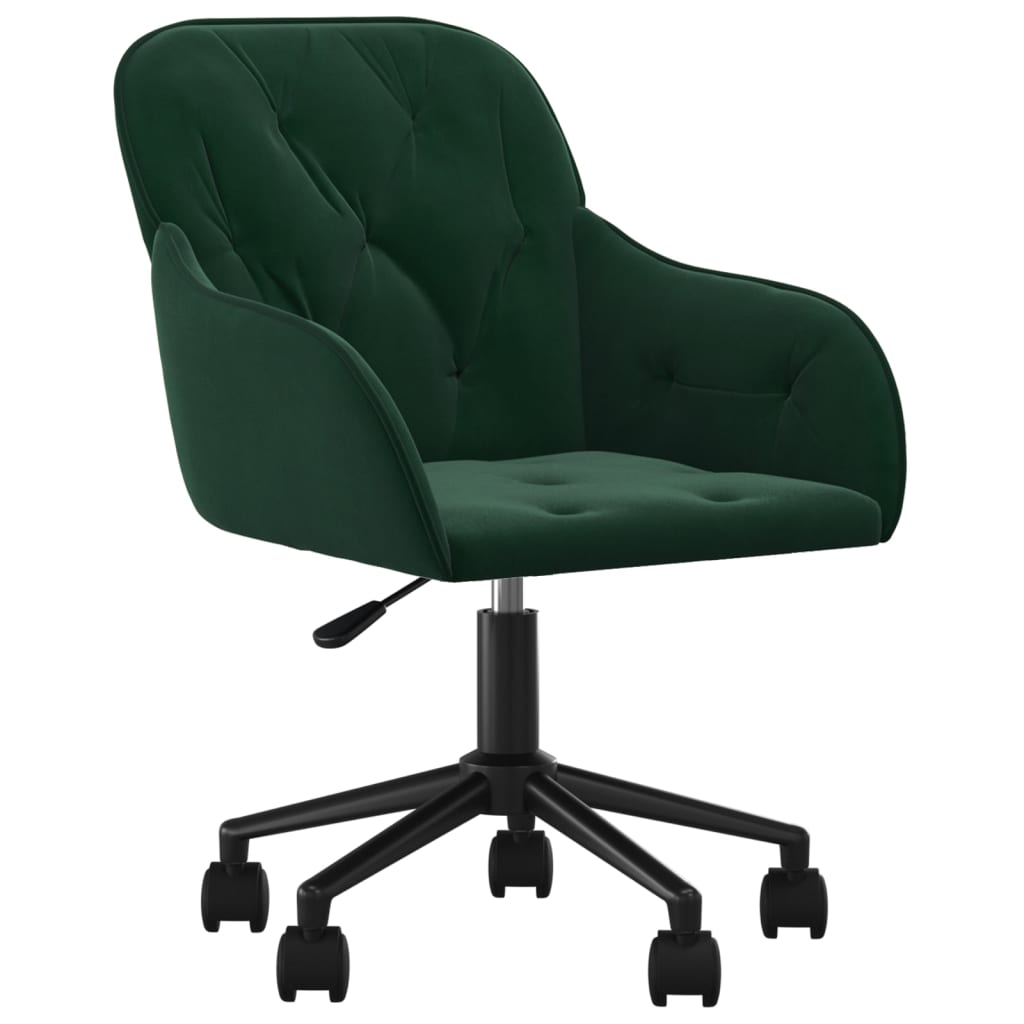 Chaise pivotante de bureau Vert foncé Velours - Xios Store SNC